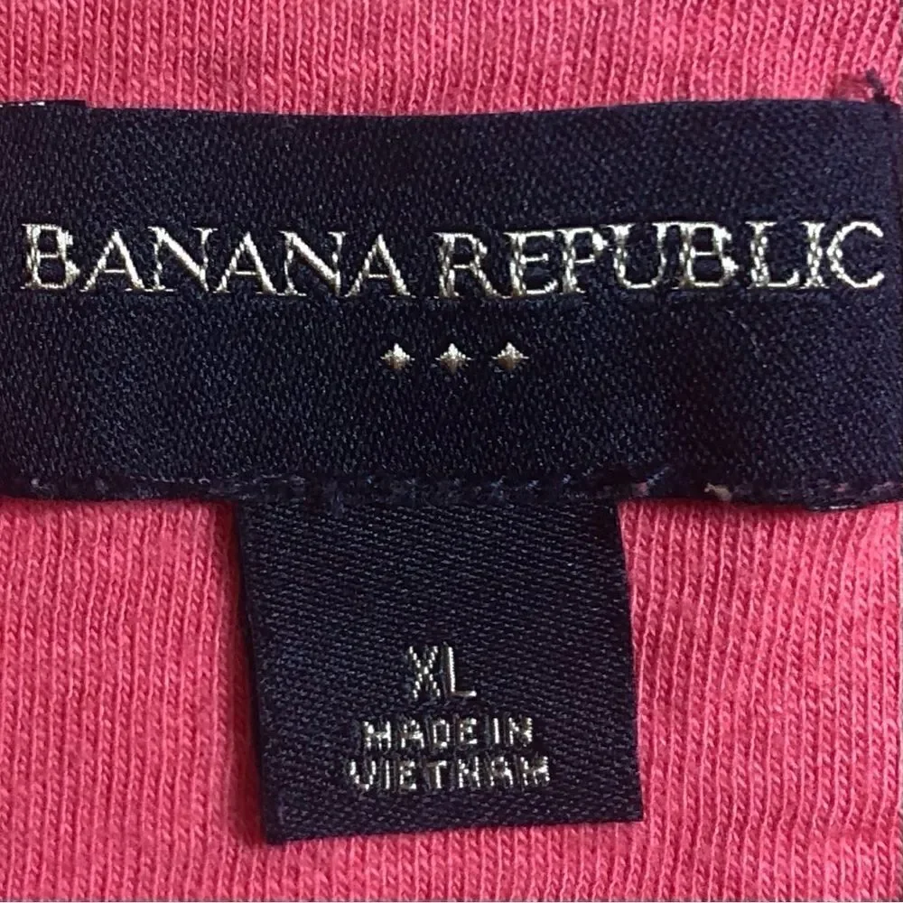 Banana Republic Striped Polo in Pink/Pink Heather Men’s XL